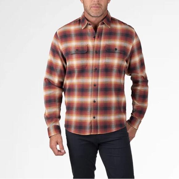 Tailor Vintage Airotec‎ Plaid Stretch Long Sleeve Button Down Shirt Sz S NEW - Picture 1 of 11